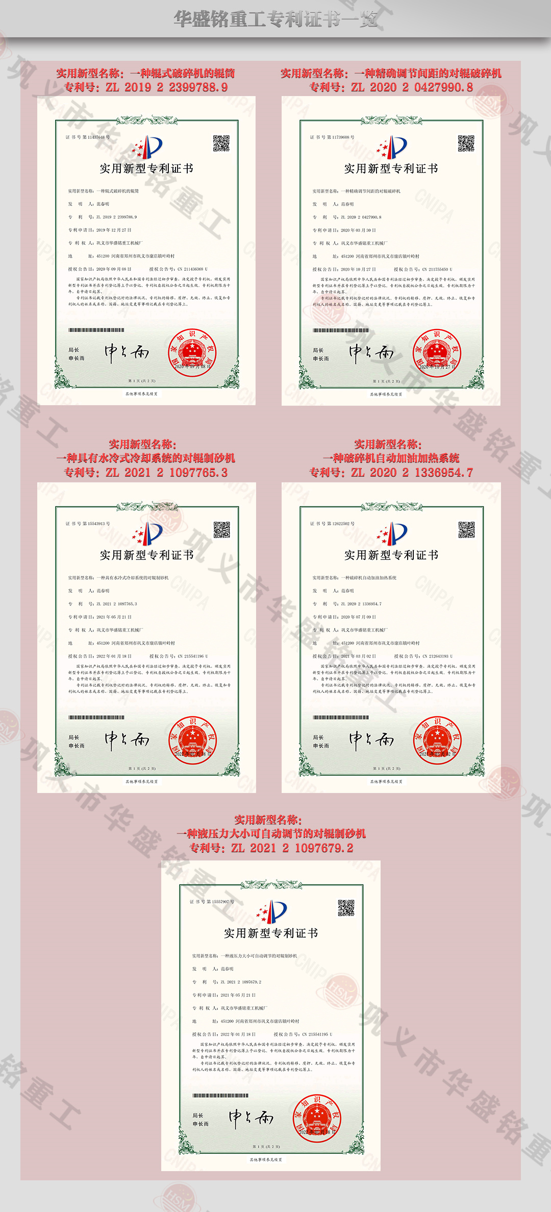 華盛銘對輥製砂機專利